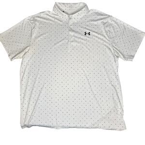 Under Armour The Playoff Polo Shirt Mens 2XL Short Sleeve Golf Black and White